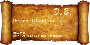 Dombos Blandina névjegykártya